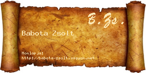 Babota Zsolt névjegykártya